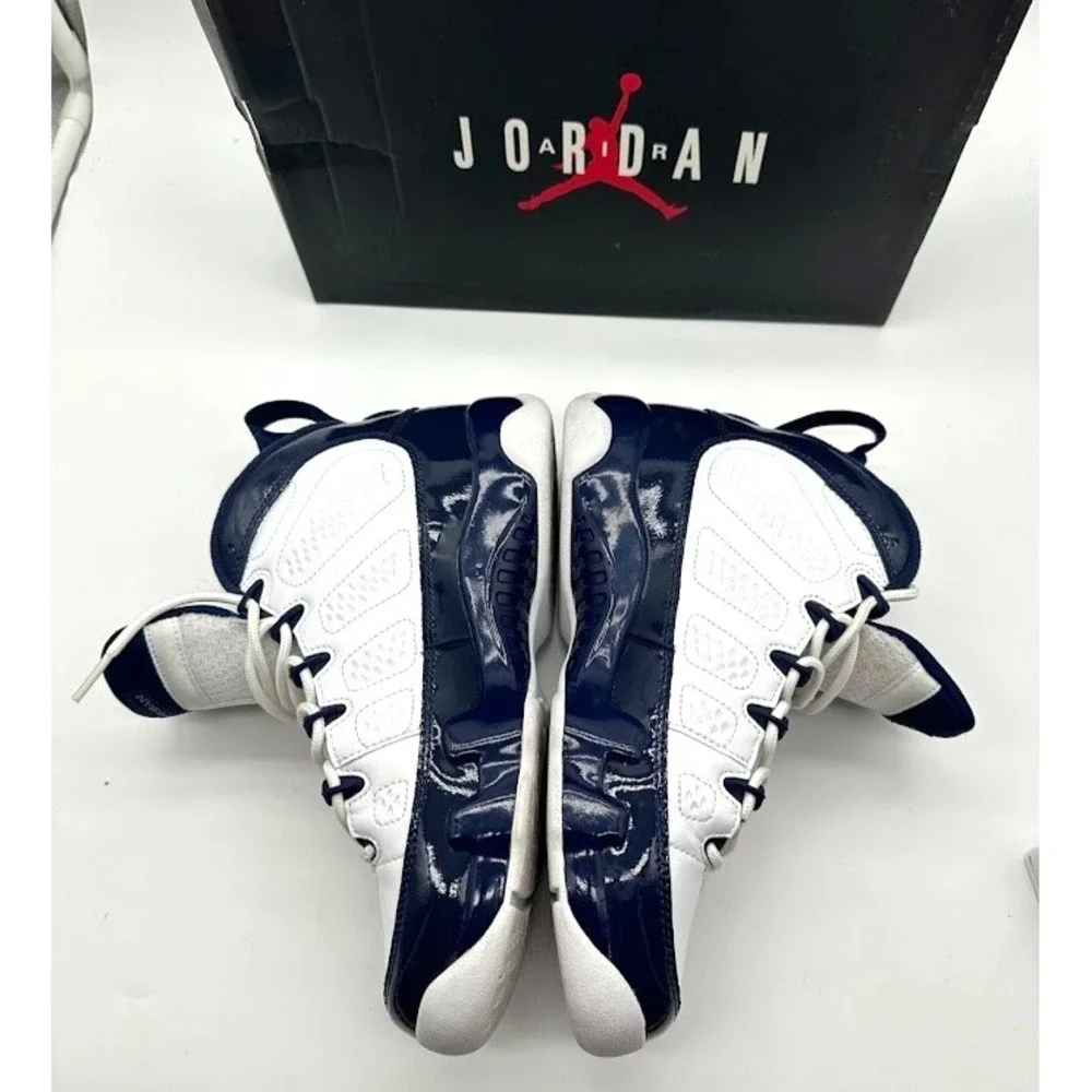 Nike Air Jordan 9 Retro GS White University Blue 302359-145 Size 7Y w/ Box
